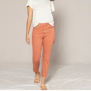 Outerknown Women's High Rise Jeans in Warm Orange NWT